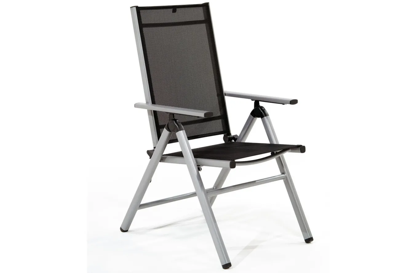 KETTLER BasicPlus Pro Balkon-Set, silber/anthrazit, Aluminium/Textilene/KETTALUX, Tisch Ø 70 cm, klappbar, pflegeleicht