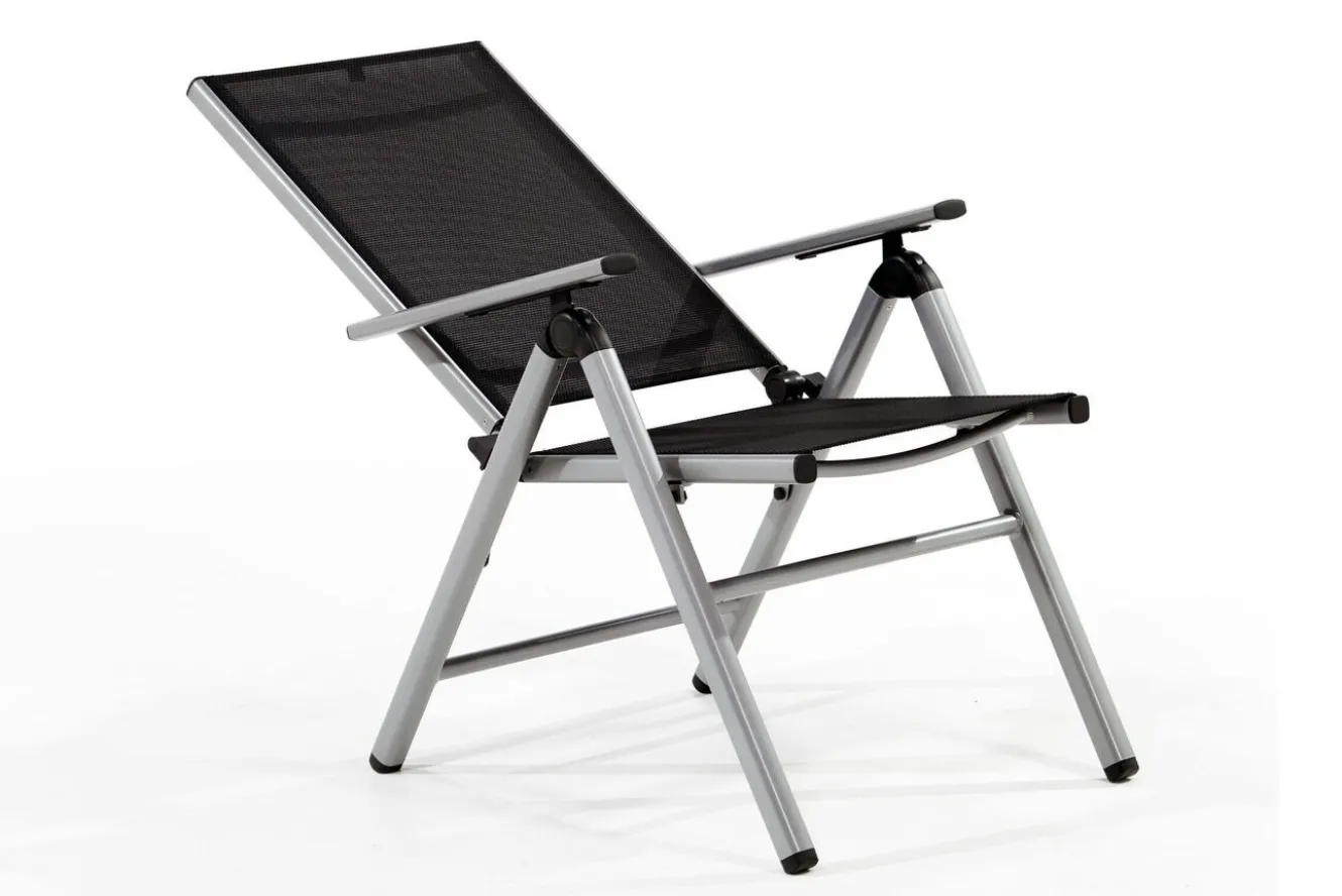 KETTLER BasicPlus Pro Balkon-Set, silber/anthrazit, Aluminium/Textilene/KETTALUX, Tisch Ø 70 cm, klappbar, pflegeleicht
