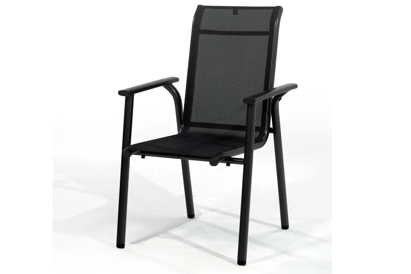 KETTLER BasicPlus Pro Balkon-Set, anthrazit, Aluminium/KETTALUX/Textilene, Tisch 70 x 70 cm, 2 Stapelsessel, robust