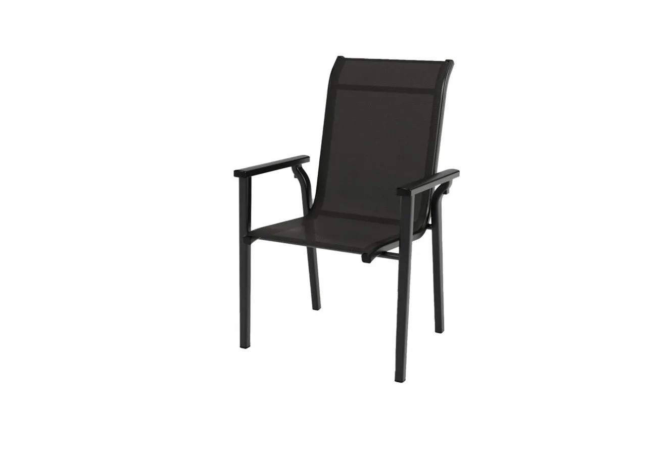 KETTLER BasicPlus Pro Balkon-Set, anthrazit, Aluminium/Textilene/KETTALUX, 80 x 80 cm, 2 Stapelstühle