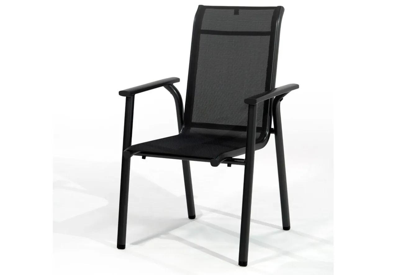 KETTLER BasicPlus Pro Balkon-Set, anthrazit, Aluminium/Textilene/KETTALUX, 80 x 80 cm, 2 Stapelstühle
