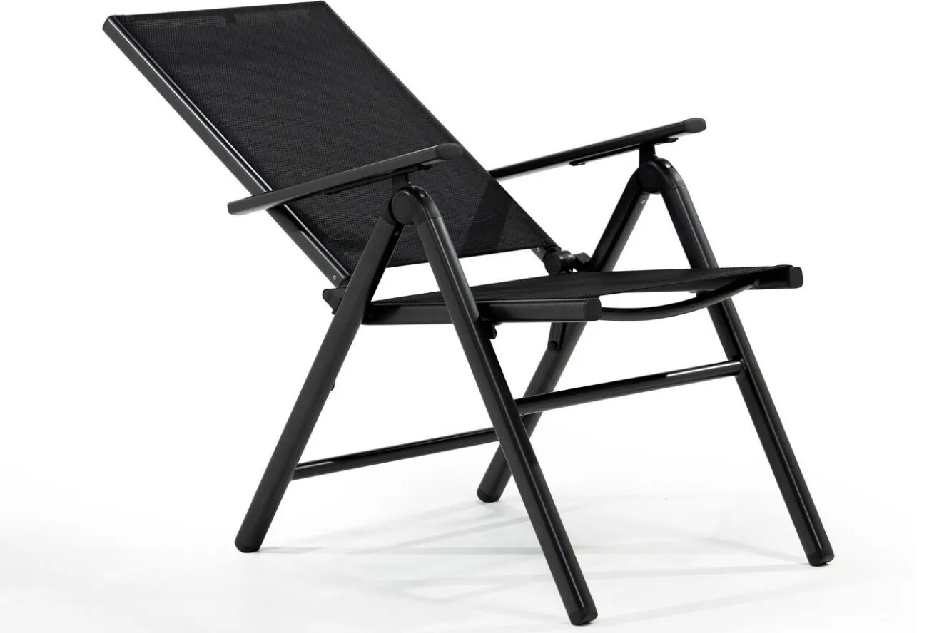 KETTLER BasicPlus Pro Balkon-Set, anthrazit, Aluminium/KETTALUX/Textilene, Tisch Ø 70 cm, 2 Klappstühle, schmutzabweisend