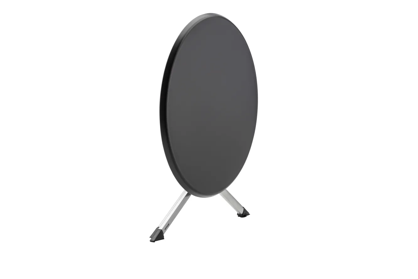 KETTLER BasicPlus Pro Balkon-Set, silber/anthrazit, Aluminium/Textilene/KETTALUX, Tisch Ø 70 cm, klappbar, 2 Stapelsessel