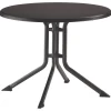 KETTLER BasicPlus Pro Balkon-Set, anthrazit, Aluminium/KETTALUX/Textilene, Tisch Ø 70 cm, rund, 2 Stapelsessel