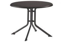 KETTLER BasicPlus Pro Balkon-Set, anthrazit, Aluminium/KETTALUX/Textilene, Tisch Ø 70 cm, rund, 2 Stapelsessel