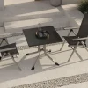 KETTLER BasicPlus Pro Balkon-Set, silber/anthrazit, Alu/Textilene, Tisch 80 x 80 cm, 2 Klappstühle