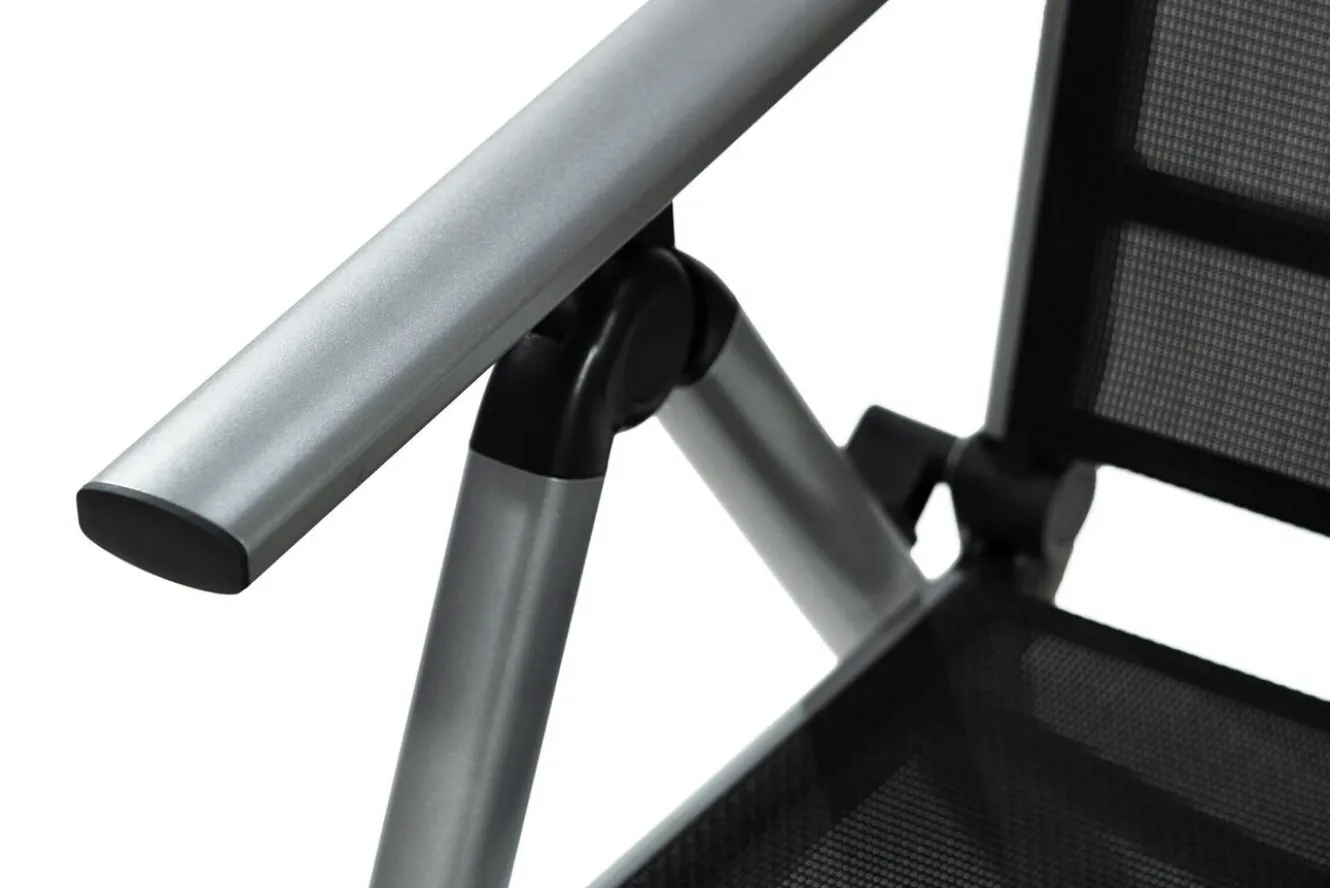 KETTLER BasicPlus Pro Balkon-Set, silber/anthrazit, Alu/Textilene, Tisch 80 x 80 cm, 2 Klappstühle