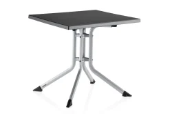KETTLER BasicPlus Pro Balkon-Set, silber/anthrazit, Alu/Textilene, Tisch 80 x 80 cm, 2 Klappstühle