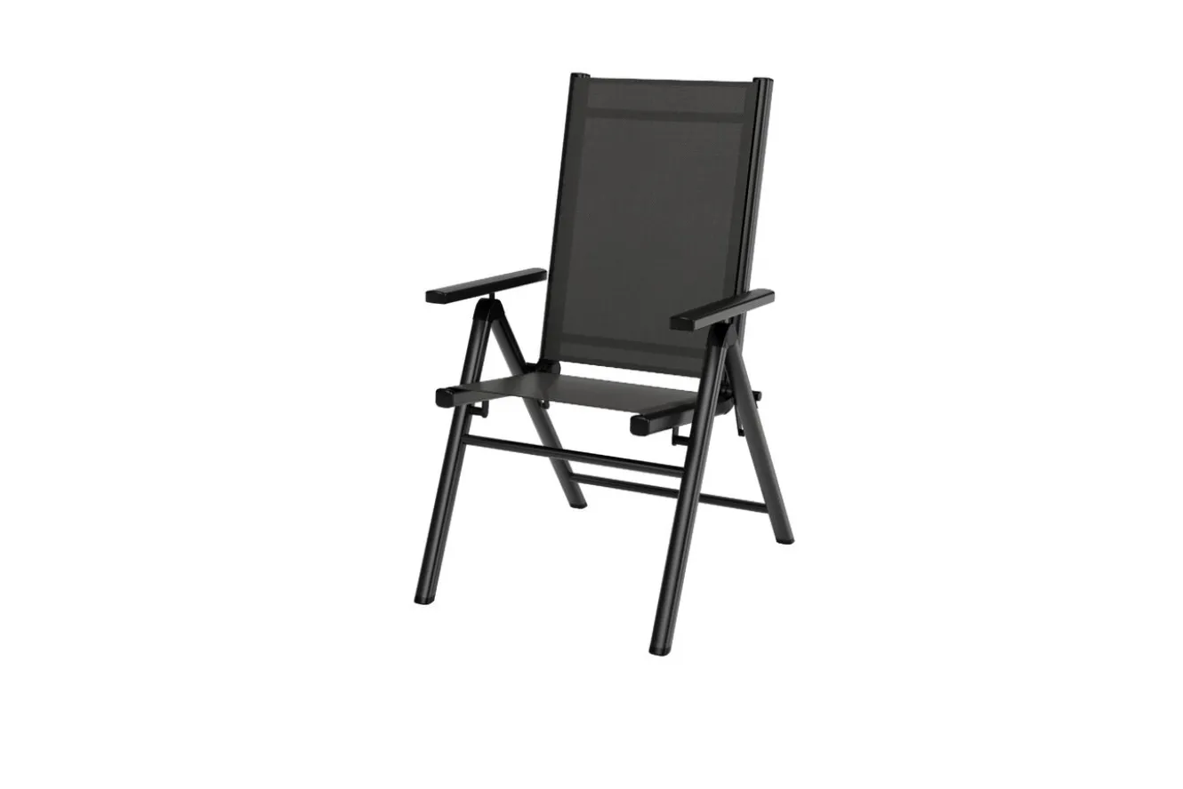 KETTLER BasicPlus Pro Balkon-Set, anthrazit, Alu/Textilene, Tischplatte klappbar 80 x 80 cm, 2 Klappstühle, geeignet für Balkone
