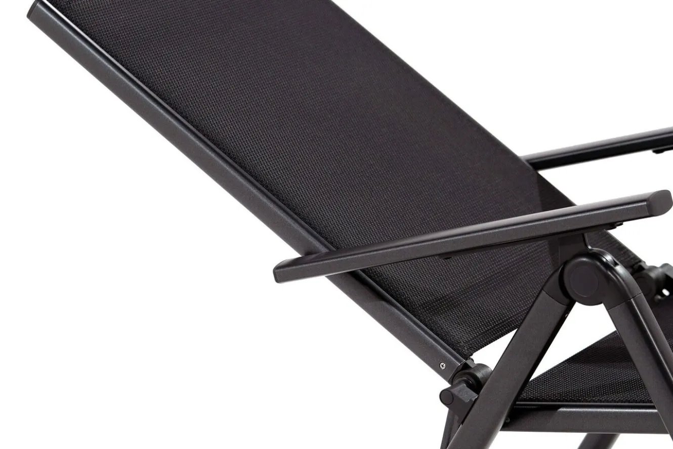 KETTLER BasicPlus Pro Balkon-Set, anthrazit, Alu/Textilene, Ø100 x 74 cm, 2 Klappstühle, geeignet für Balkone