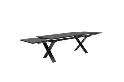 KETTLER BasicPlus Pro Garten-Essgruppe, anthrazit, Alu/Textilene/Spraystone, Tisch 180/280 x 100 cm, 8 Stapelsessel