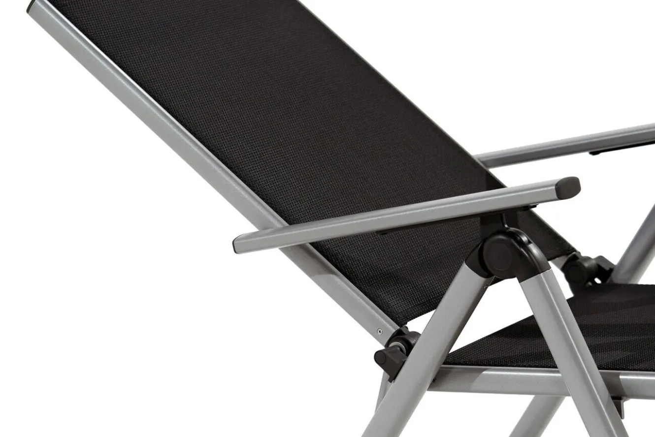 KETTLER BasicPlus Pro Garten-Essgruppe, silber/anthrazit, Alu/Textilene, 160 x 90 cm, 4 Klappstühle