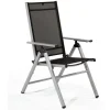 KETTLER BasicPlus Pro Garten-Essgruppe, silber/anthrazit, Alu/Textilene, Tisch 160 x 95 cm, 4 Klappstühle
