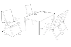 KETTLER BasicPlus Pro Garten-Essgruppe, silber/anthrazit, Alu/Textilene, Tisch 160 x 95 cm, 4 Klappstühle