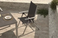 KETTLER BasicPlus Pro Garten-Essgruppe, silber/anthrazit, Alu/Textilene, Tisch 160 x 95 cm, 6 Klappstühle