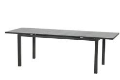 KETTLER BasicPlus Pro Garten-Essgruppe, anthrazit, Alu/Textilene/Spraystone, ausziehbare Tischplatte 180/240 x 100 cm, 6 Klappstühle
