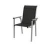 KETTLER BasicPlus Pro Garten-Essgruppe, silber/anthrazit, Alu/Textilene, Klapptisch 140 x 95 cm, 4 Stapelsessel