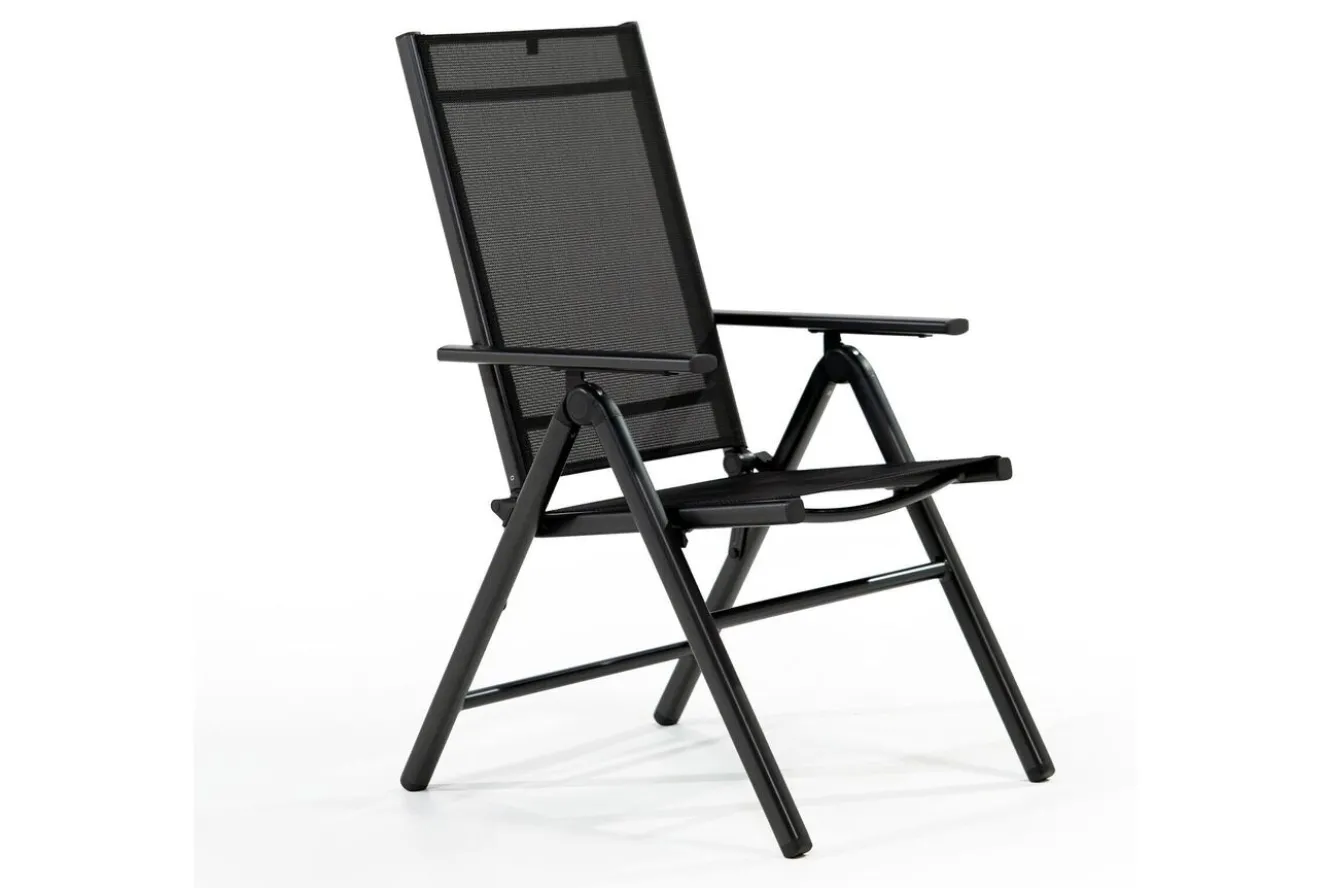 KETTLER BasicPlus Pro Garten-Essgruppe, anthrazit, Alu/Textilene, Tisch ausziehbar 180/280 x 100 cm, 6 Klappstühle