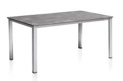 KETTLER BasicPlus Pro Garten-Essgruppe, silber/anthrazit, Alu/Textilene, 160 x 90 cm, 6 Klappstühle