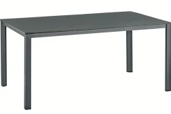 KETTLER BasicPlus Pro Garten-Essgruppe, anthrazit/silber, Alu/Textilene, 160 x 95 cm, 4 Klappstühle
