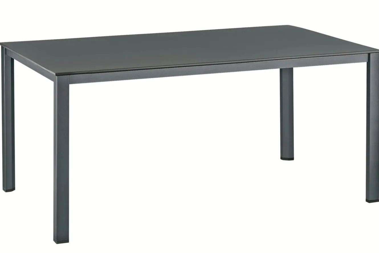 KETTLER BasicPlus Pro Garten-Essgruppe, anthrazit/silber, Alu/Textilene, 160 x 95 cm, 4 Klappstühle
