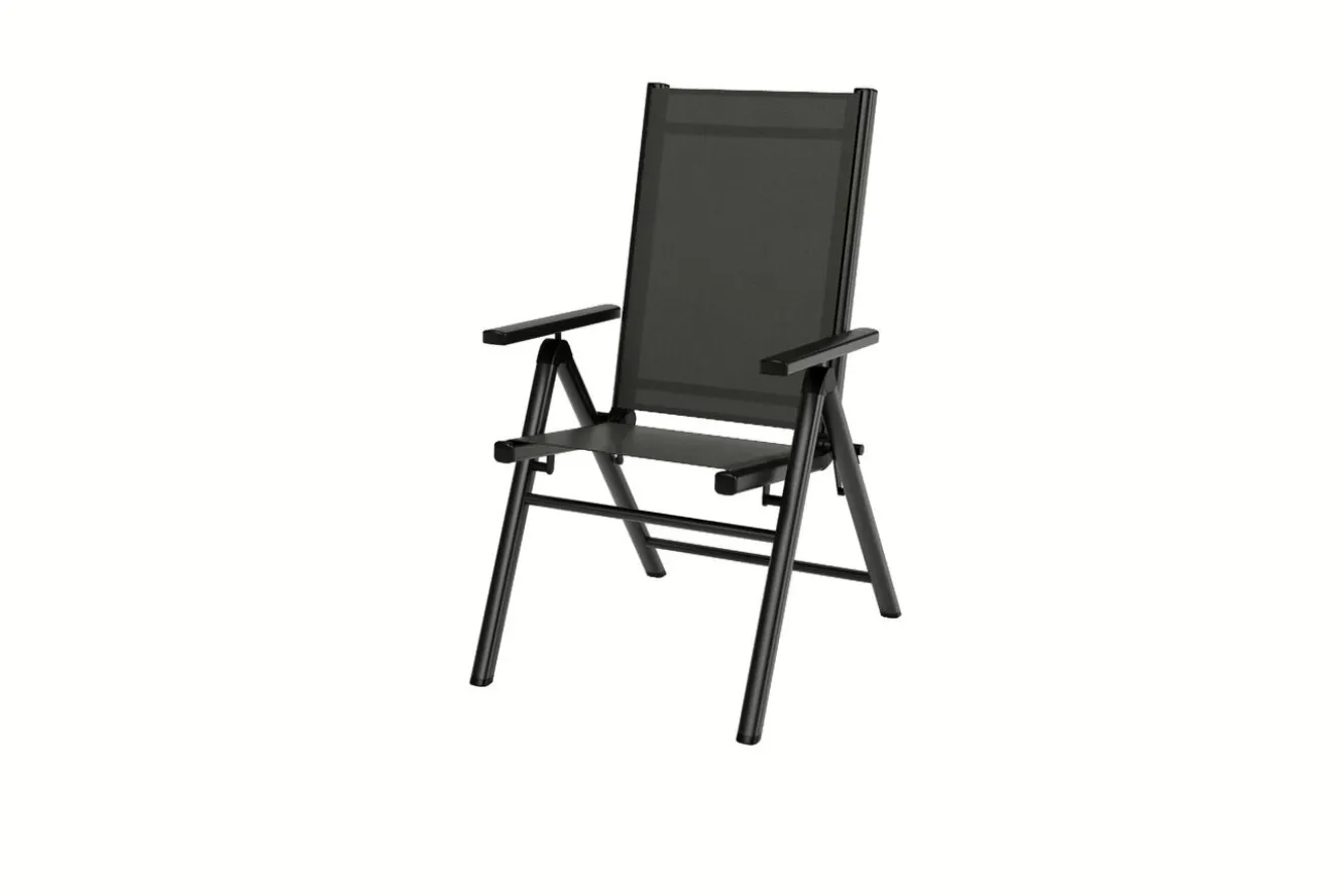 KETTLER BasicPlus Pro Garten-Essgruppe, anthrazit/silber, Alu/Textilene, 160 x 95 cm, 4 Klappstühle