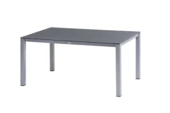 KETTLER BasicPlus Pro Garten-Essgruppe, silber/anthrazit, Alu/Textilene, Esstisch 160 x 95 cm, 4 Stapelsessel