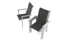 KETTLER BasicPlus Pro Garten-Essgruppe, silber/anthrazit, Alu/Textilene, Esstisch 160 x 95 cm, 4 Stapelsessel