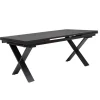 KETTLER BasicPlus Pro Garten-Essgruppe, anthrazit/bordeaux, Alu/Polyester/Spraystone, 180/280 x 100 cm, 6 Stapelsessel, Polster inklusive