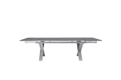 KETTLER BasicPlus Pro Garten-Essgruppe, silber/anthrazit, Alu/Textilene, ausziehbarer Tisch 180/280 x 100 cm, 6 Stapelsessel