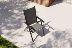 KETTLER BasicPlus Pro Klappstuhl, anthrazit, Aluminium/Textilene, 75 x 62 x 110 cm, klappbar