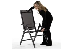 KETTLER BasicPlus Pro Klappstuhl, anthrazit, Aluminium/Textilene, 75 x 62 x 110 cm, klappbar