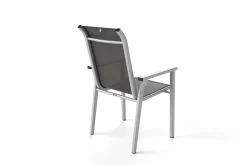 KETTLER BasicPlus Pro Stapelsessel, silber/anthrazit, Aluminium/Textilene, 70 x 65 x 99 cm, stapelbar