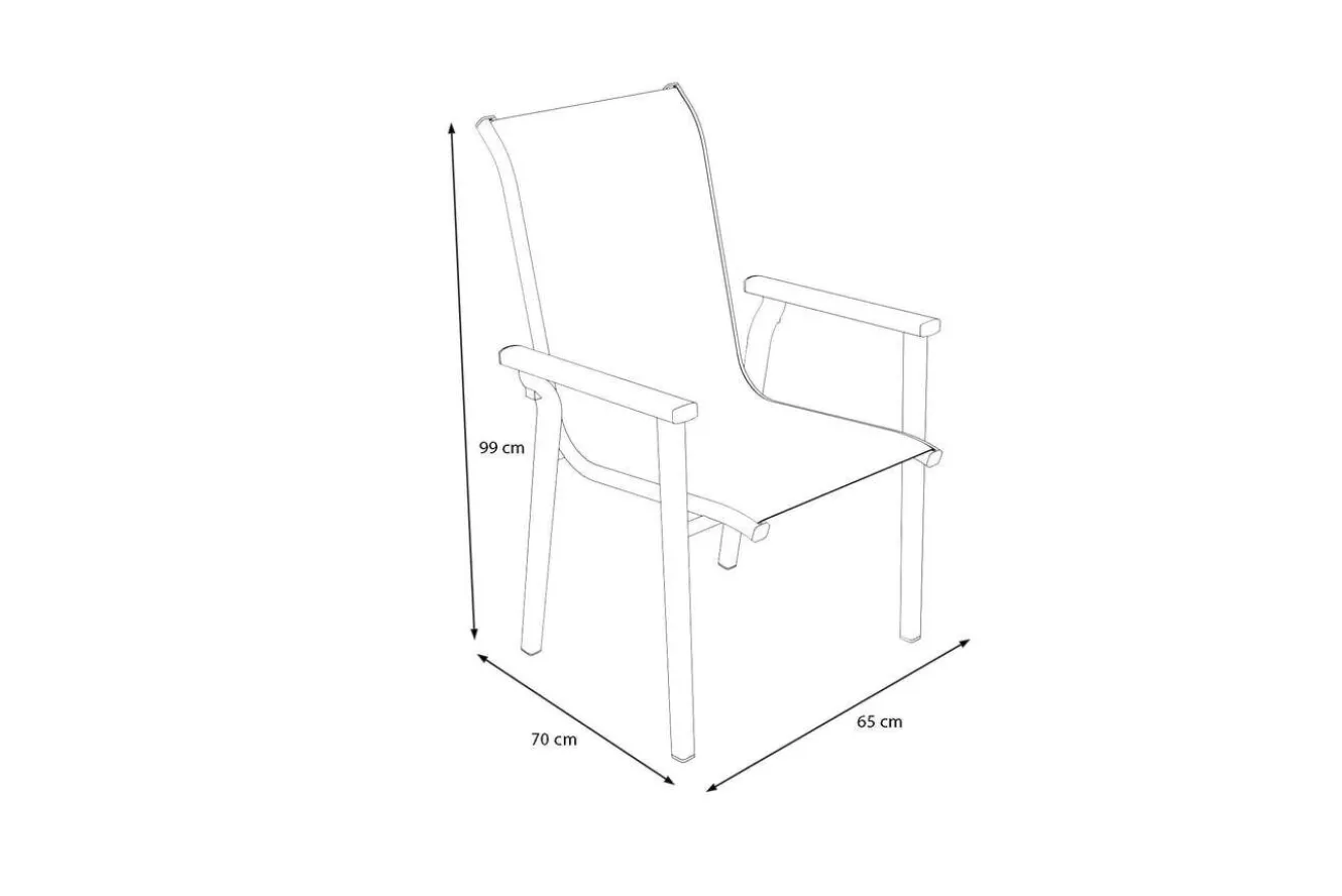 KETTLER BasicPlus Pro Stapelsessel 6er-Set, silber/anthrazit, Aluminium/Textilene, 70 x 65 x 99 cm, stapelbar
