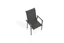 KETTLER BasicPlus Pro Stapelsessel 6er-Set, anthrazit, Aluminium Textilene, 70 x 65 x 99 cm, stapelbar