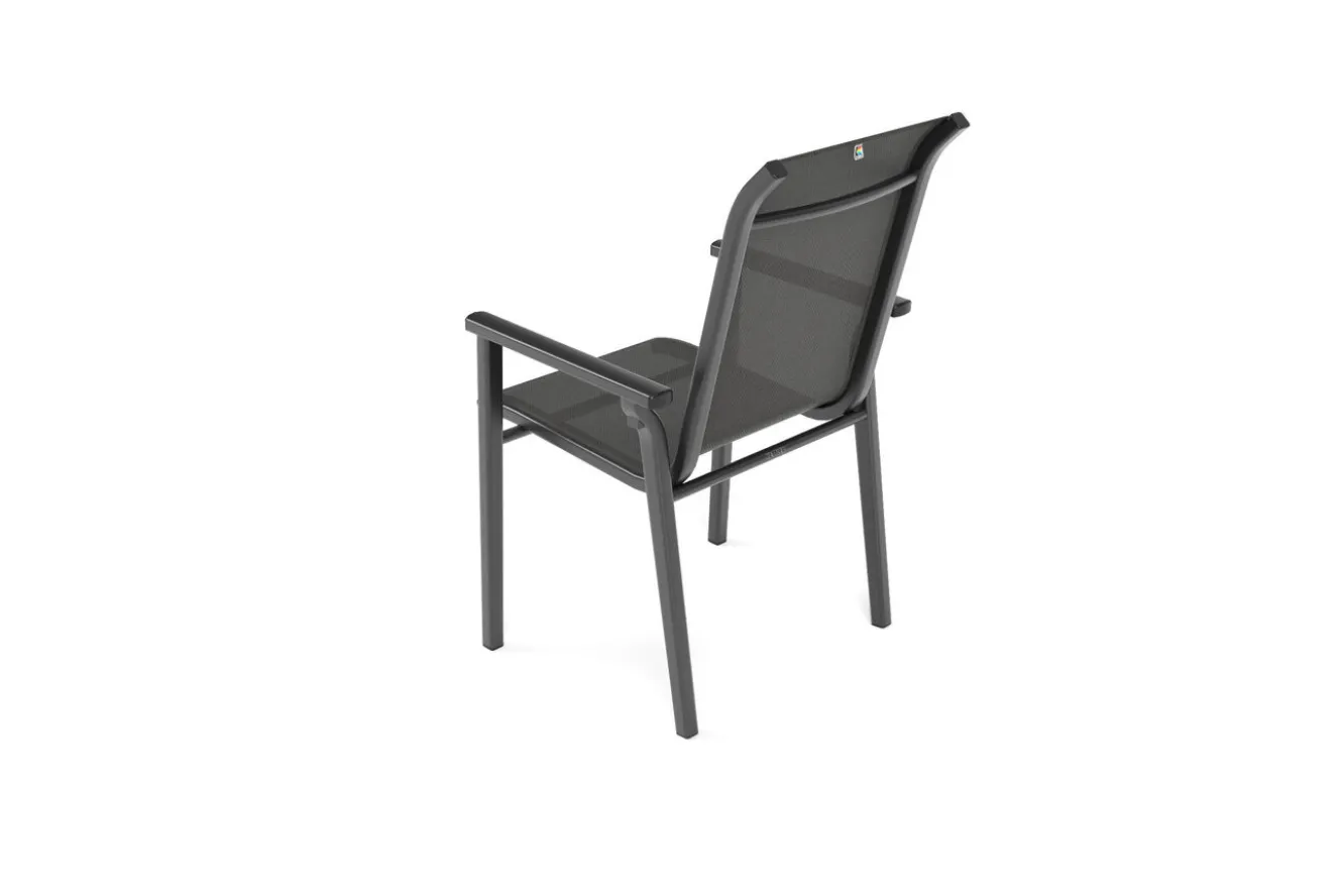 KETTLER BasicPlus Pro Stapelsessel 4er-Set, anthrazit, Aluminium Textilene, 70 x 65 x 99 cm, stapelbar
