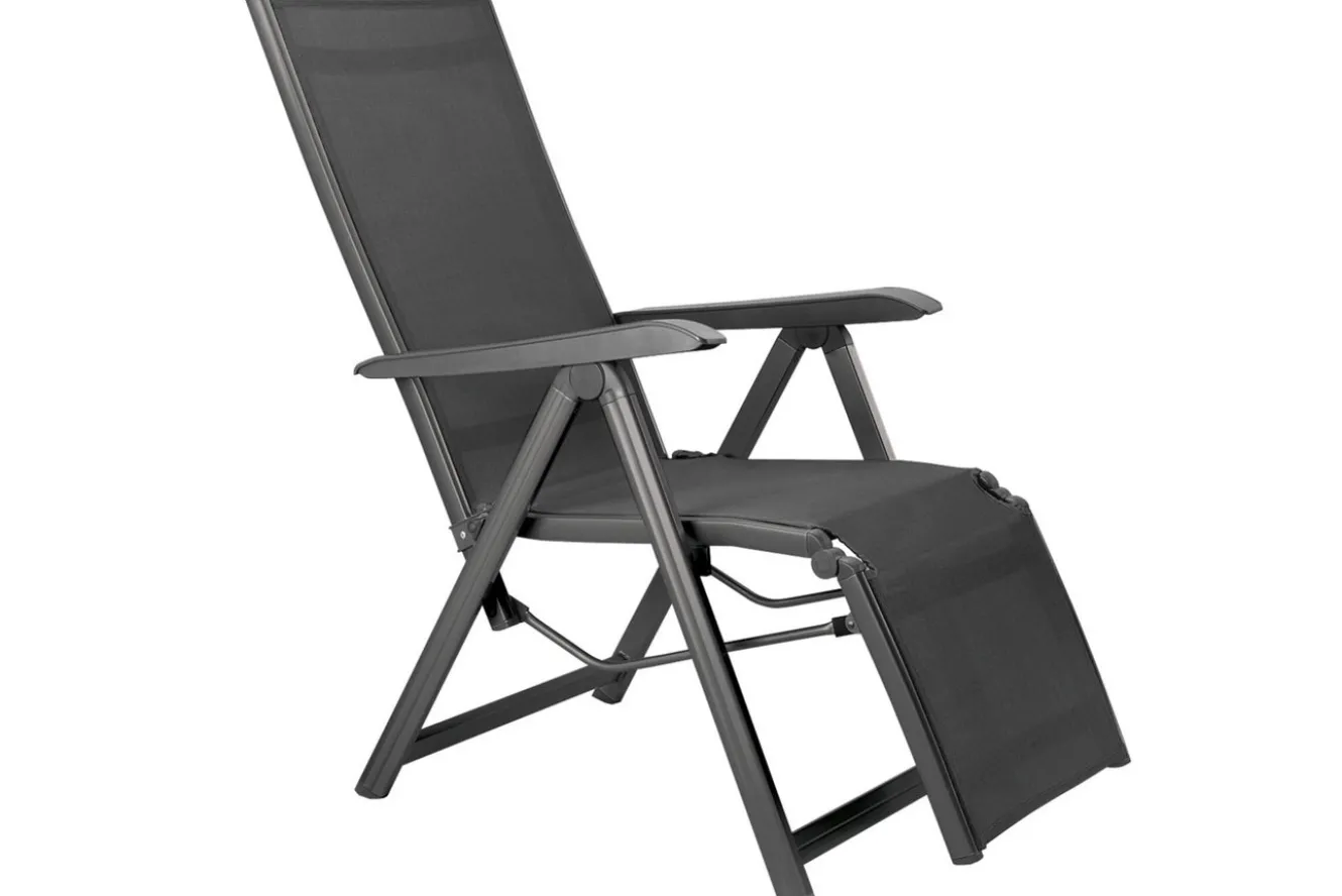 KETTLER BasicPlus Relaxsessel, anthrazit/anthrazit, Alu/Textilene, 90 x 61 x 44 cm, 0301216-7000