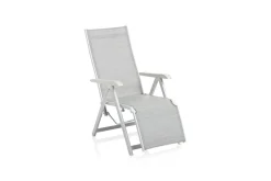 KETTLER BASIC PLUS Relaxsessel,weiß matt/hellgrau, Alu/Outdoorgewebe, klappbar, rostfreies Material, 0301216-5200