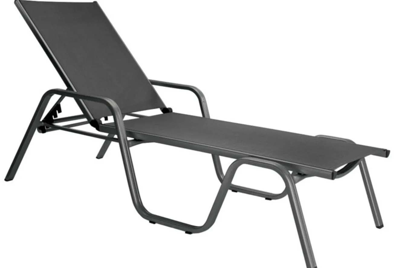KETTLER BasicPlus Stapelliege, anthrazit/anthrazit, Alu/Textilene, 202 x 70 x 37,5cm, 0301214-7000