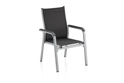 KETTLER BasicPlus Stapelsessel, silber/anthrazit, Alu/Textilene, 0301205-0000