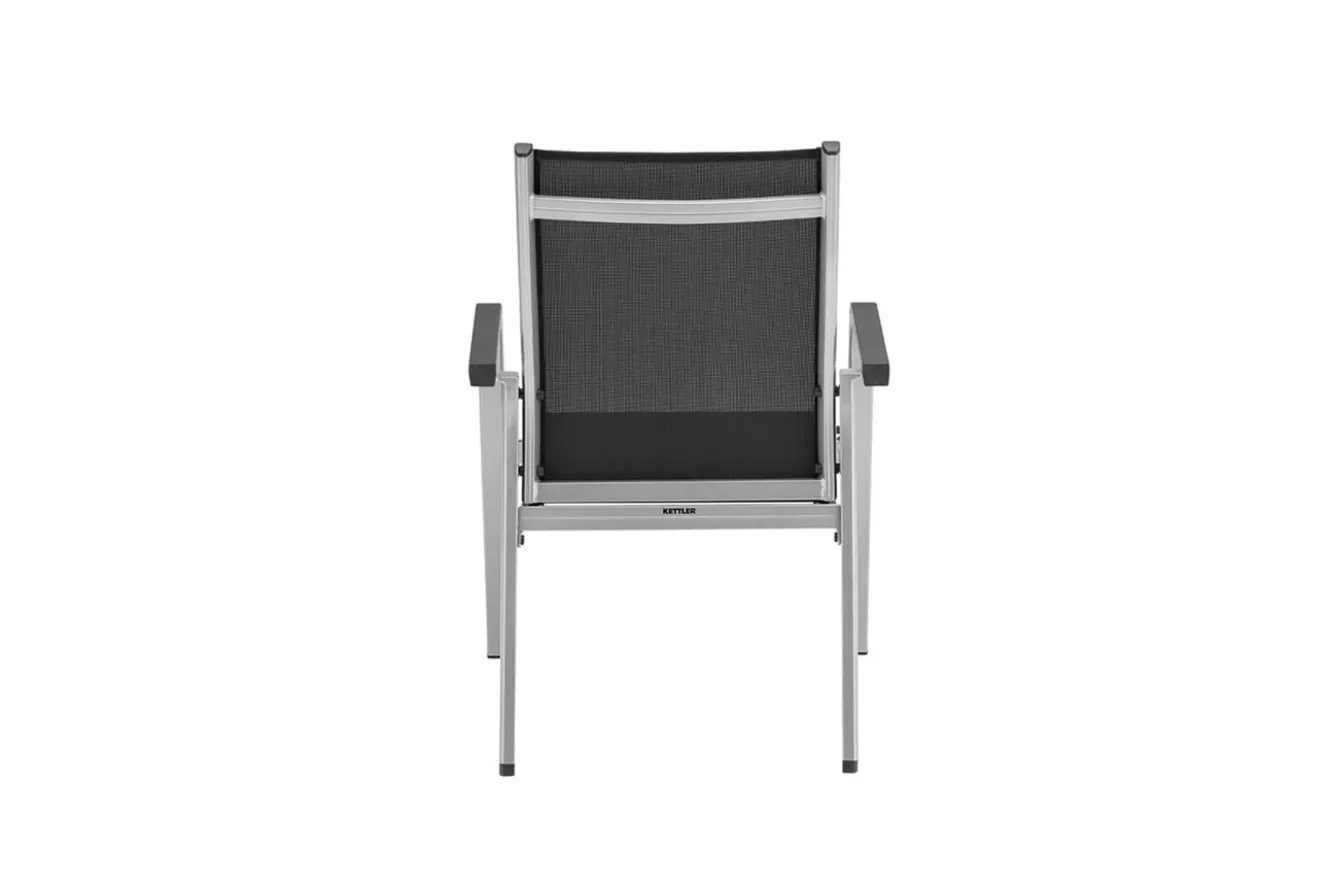 KETTLER BasicPlus Stapelsessel, silber/anthrazit, Alu/Textilene, 0301205-0000