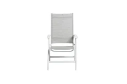 KETTLER Boulevard/BasicPlus Balkon-Set, weiß/hellgrau, Aluminium/KETTALUX, Tisch 70 x 70 cm, 2 Klappstühle, ergonomisch