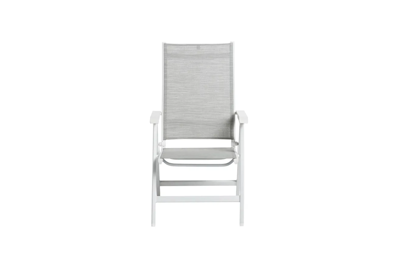 KETTLER Boulevard/BasicPlus Balkon-Set, weiß/hellgrau, Aluminium/KETTALUX, Tisch 70 x 70 cm, 2 Klappstühle, ergonomisch