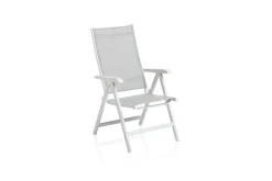 KETTLER Boulevard/BasicPlus Balkon-Set, weiß/hellgrau, Aluminium/KETTALUX, Tisch 70 x 70 cm, 2 Klappstühle, ergonomisch