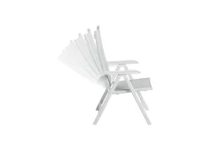 KETTLER Boulevard/BasicPlus Balkon-Set, weiß/hellgrau, Aluminium/KETTALUX, Tisch 70 x 70 cm, 2 Klappstühle, ergonomisch