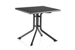 KETTLER Boulevard/Basic Plus Balkon-Set, anthrazit, Alu/KETTALUX/Textilene, Klapptisch 80 x 80 cm, 2 Klappstühle