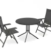 Kettler Boulevard/BASIC PLUS Balkon-Set, anthrazit, Aluminium/Kettalux, Klapptisch Ø100 cm