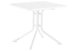 KETTLER Boulevard/BasicPlus Balkon-Set, weiß/hellgrau, Aluminium/KETTALUX, Tisch 70 x 70 cm, 2 Stapelsessel, schmutzabweisend