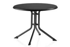 KETTLER Boulevard/Basic Plus Balkon-Set mit 2 Stapelsesseln, anthrazit, Alu/Kettalux, Klapptisch Ø100 cm