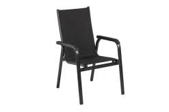 KETTLER Boulevard/Basic Plus Balkon-Set mit 2 Stapelsesseln, anthrazit, Alu/Kettalux, Klapptisch Ø100 cm